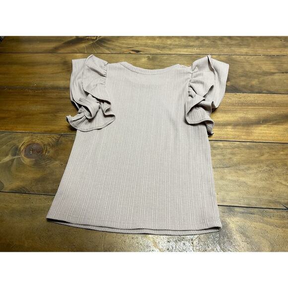 Miou Muse Ruffle Tank Top Beige Size Large NWT - Picture 11 of 11